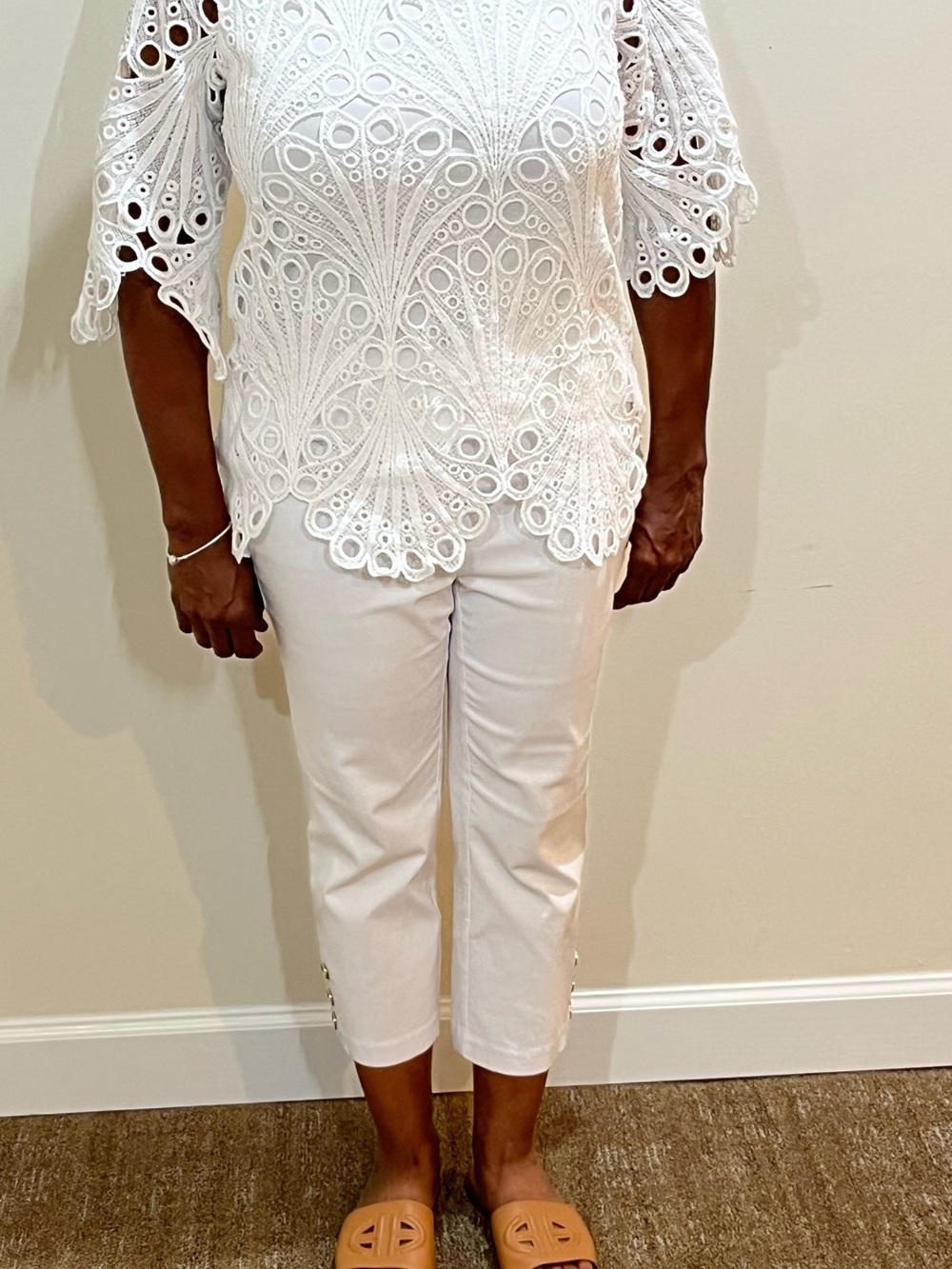 Notations White Eyelet Lace Blouse